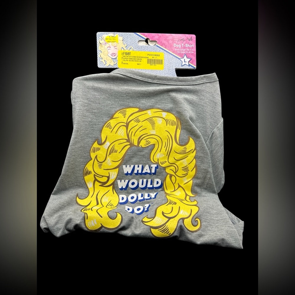 BNWT What Would Dolly Do Dog TShirt size Large 20-40 lbs Doggy Parton TShirt